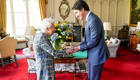 Queen Elizabeth and Justin Trudeau