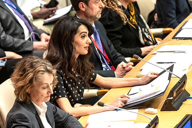 Amal Clooney at UN headquarters