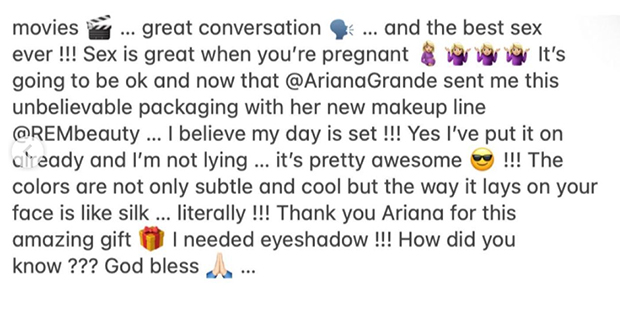 Britney Spears' IG Message