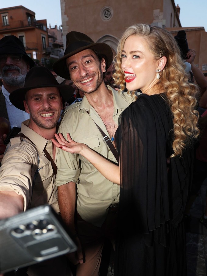 Amber Heard with fans