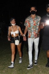 Indio, CA  - *EXCLUSIVE*  - Halsey and her boyfriend G-Eazy hold hands arriving for the evening Coachella. The pair wore face masks to combat the desert dust, although the singer did sneak in a quick smoke.

Pictured: Halsey, G-Eazy

BACKGRID USA 15 APRIL 2018 

USA: +1 310 798 9111 / usasales@backgrid.com

UK: +44 208 344 2007 / uksales@backgrid.com

*UK Clients - Pictures Containing Children
Please Pixelate Face Prior To Publication*