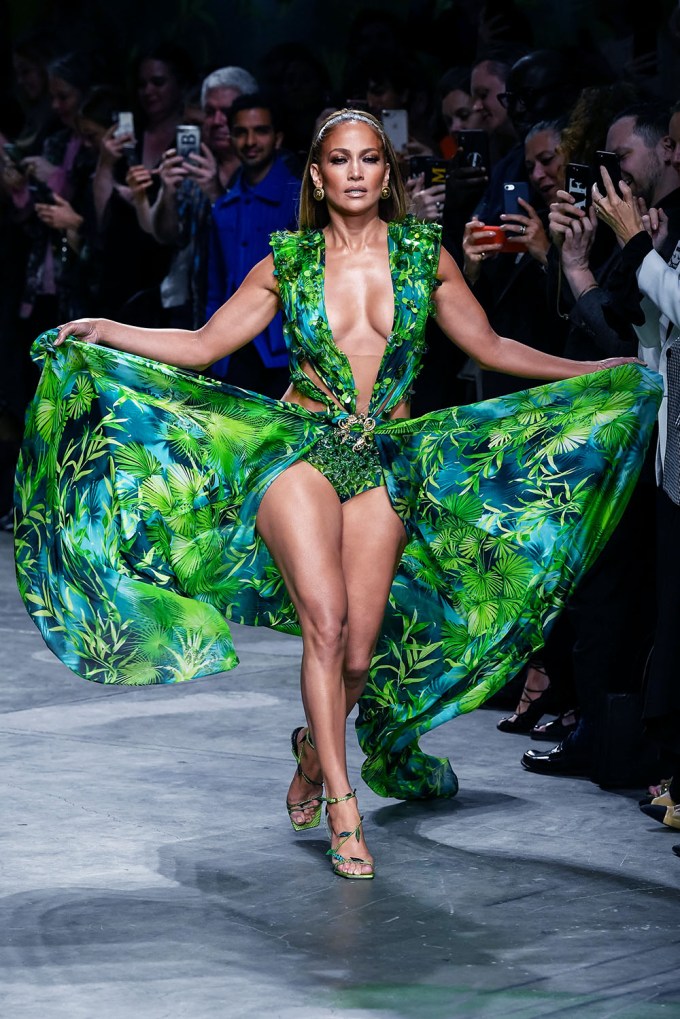 Jennifer Lopez Walks Versace In 2020