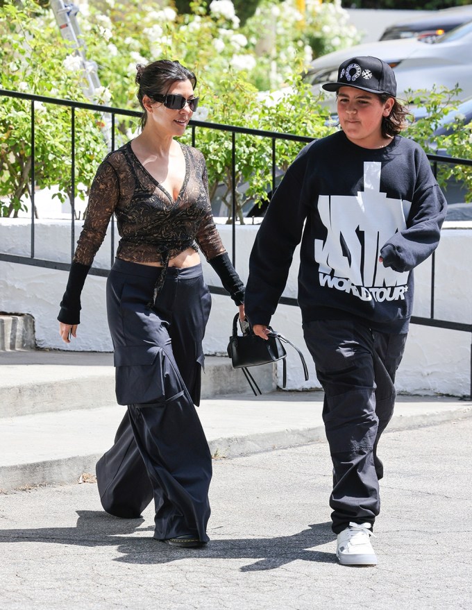 Mason Disick and Kourtney Kardashian in Calabasas