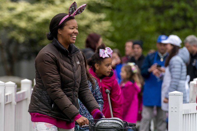 A Woman Smiles On The White House Lawn