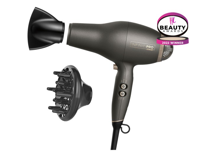 BEST HAIR DRYER – Conair InfinitiPRO FloMotion Dryer, $56, conair.com