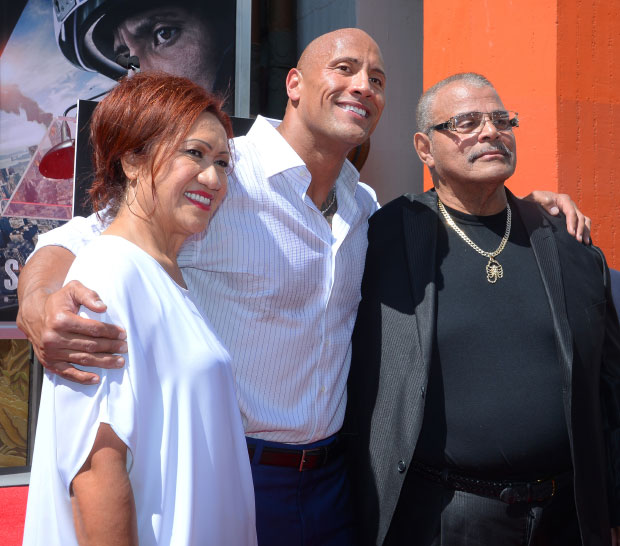 Dwayne Johnson and parents