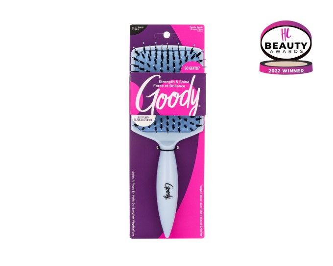 BEST HAIR BRUSH – Goody Go Gentle Infusion Paddle Brush, $10, target.com