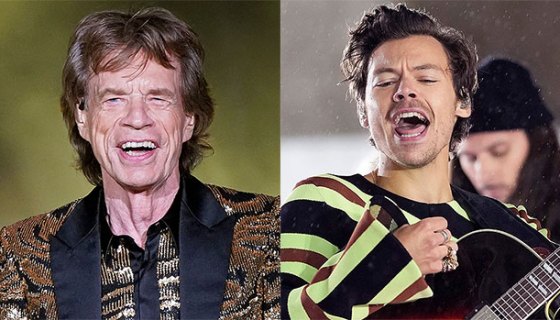 Mick Jagger Harry Styles Performing