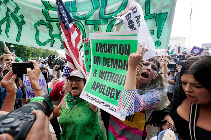 Pro Choice Demonstrators Protest Roe Being Overturned