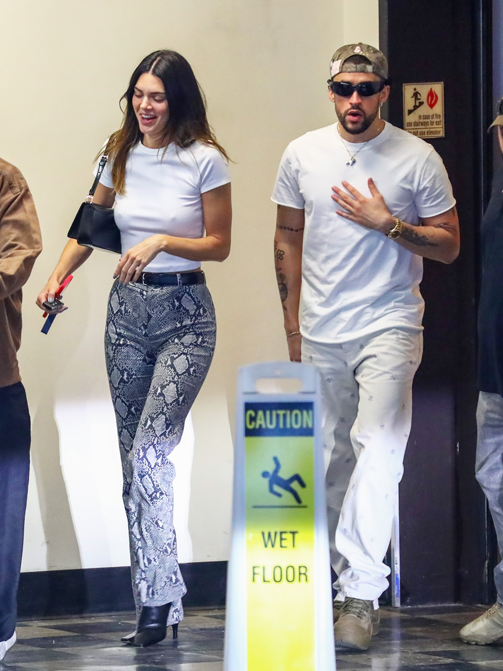 Kendall Jenner and Bad Bunny eat with friends