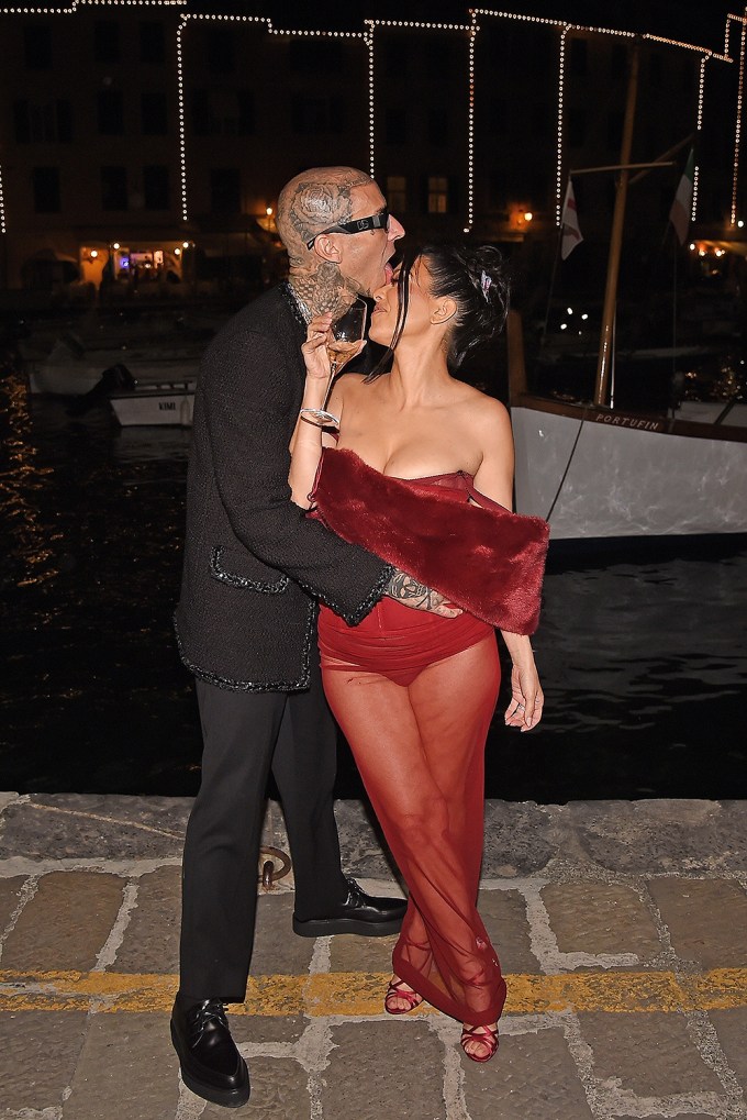 Kourtney Kardashian and Travis Barker Lay On The PDA in Portofino, Italy