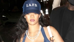 Pregnant Rihanna in L.A.F.D Hat