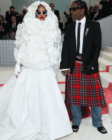 Rihanna and ASAP Rocky
The Metropolitan Museum of Art's Costume Institute Benefit, celebrating the opening of the Karl Lagerfeld: A Line of Beauty exhibition, Arrivals, New York, USA - 01 May 2023