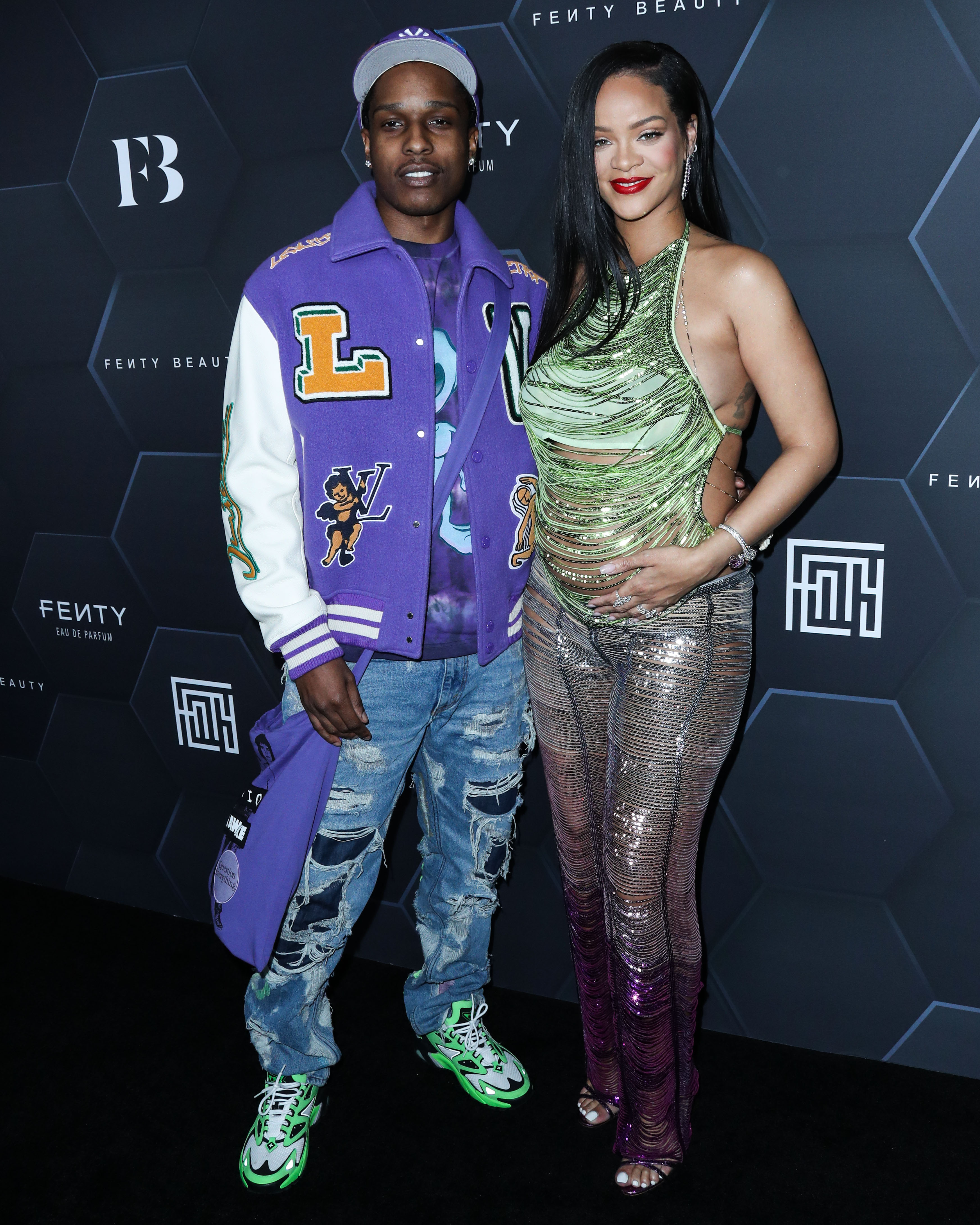 (FILE) Rihanna Gives Birth To First Baby with A$AP Rocky. Rihanna and A$AP Rocky officially welcomed their first child together on May 13, multiple outlets have confirmed. The singer has reportedly given birth to a baby boy in Los Angeles. HOLLYWOOD, LOS ANGELES, CALIFORNIA, USA - FEBRUARY 11: American rapper A$AP Rocky (ASAP Rocky, Rakim Athelaston Mayers) and pregnant girlfriend/Barbadian singer Rihanna (Robyn Rihanna Fenty NH) wearing The Attico arrive at the Fenty Beauty And Fenty Skin Celebration Hosted By Rihanna held at Goya Studios on February 11, 2022 in Hollywood, Los Angeles, California, United States.
(FILE) Rihanna Gives Birth To First Baby with A$AP Rocky, Goya Studios, Hollywood, Los Angeles, California, United States - 19 May 2022