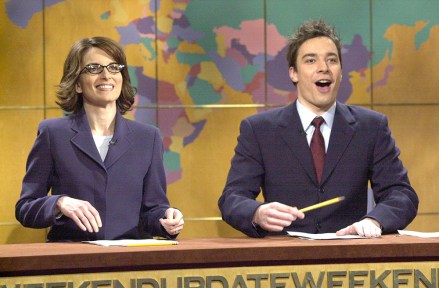 Editorial use only. No book cover usage.Mandatory Credit: Photo by Nbc-Tv/Kobal/Shutterstock (5886124j)Tina Fey, Jimmy FallonSaturday Night Live - 2002NBC-TVUSATelevision