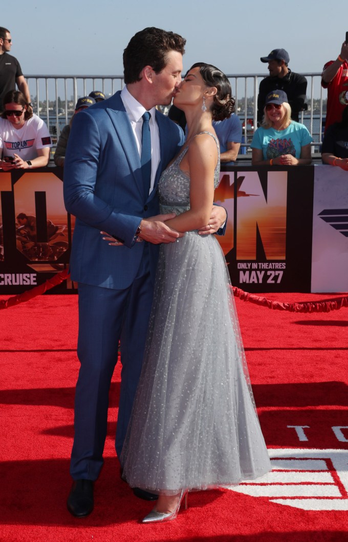 Miles Teller Kisses His Wife