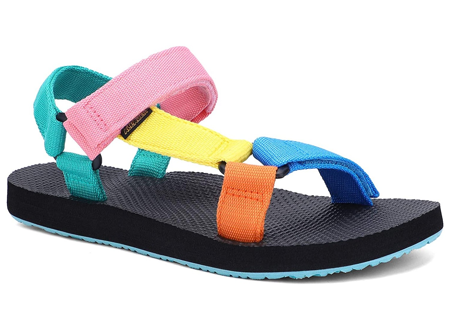 An aqua rainbow Aleader Women's Athletic Sandal