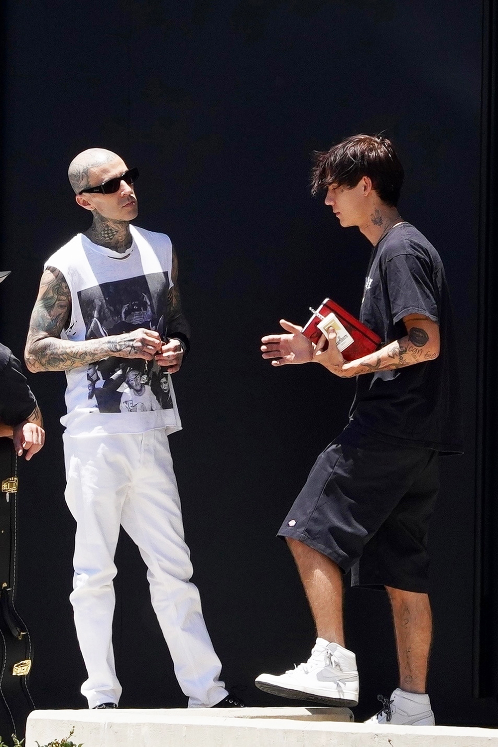 *EXCLUSIVE* Travis Barker makes a quick stop at his Calabasas recording studio