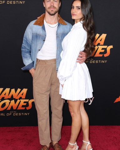 Derek Hough and Hayley Erbert
'Indiana Jones and the Dial of Destiny' film premiere, Los Angeles, California, USA - 14 Jun 2023