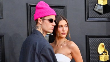 Justin Bieber Hailey Baldwin 2022 Grammys