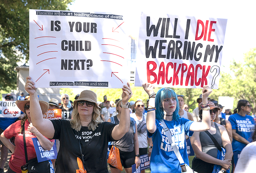 Texas ''March for Our Lives'' in Austin. 11 Jun 2022 Pictured: control U.S. gun violence. Photo credit: ZUMAPRESS.com / MEGA TheMegaAgency.com +1 888 505 6342 (Mega Agency TagID: MEGA867435_005.jpg) [Photo via Mega Agency]