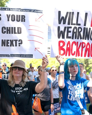 Texas ''March for Our Lives'' in Austin. 11 Jun 2022 Pictured: control U.S. gun violence. Photo credit: ZUMAPRESS.com / MEGA TheMegaAgency.com +1 888 505 6342 (Mega Agency TagID: MEGA867435_005.jpg) [Photo via Mega Agency]