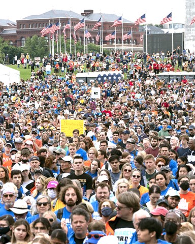 People participate in the second March for Our Lives rally in support of gun control in front of the Washington Monument, in Washington. The rally is a successor to the 2018 march organized by student protestors after the mass shooting at a high school in Parkland, Fla
Gun Control Rally, Washington, United States - 11 Jun 2022