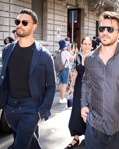 Bridgerton stars Rene Jean Page and Jonathan Bailey on their way to a fashion show in Milano among others vip guests.Pictured: Rege Jean Page,Jonathan BaileyRef: SPL5320324 200622 NON-EXCLUSIVEPicture by: PMPhoto / SplashNews.comSplash News and PicturesUSA: +1 310-525-5808London: +44 (0)20 8126 1009Berlin: +49 175 3764 166photodesk@splashnews.comWorld Rights