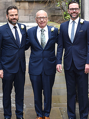 Lachlan Murdoch, Rupert Murdoch and James MurdochRupert Murdoch and Jerry Hall wedding at St. Bride's Church on Fleet Street, London, Britain - 05 March 2016