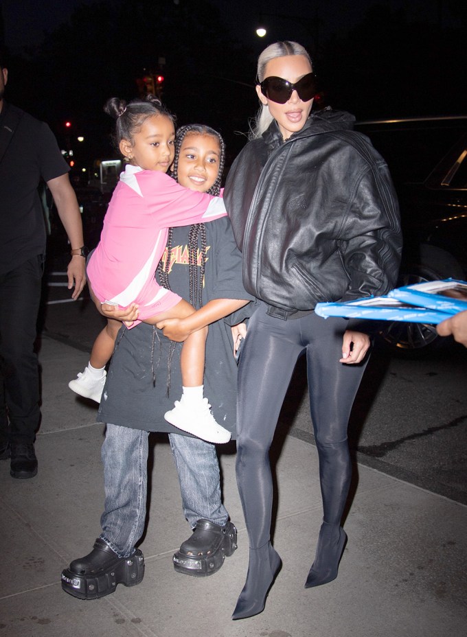 North West in Balenciaga Crocs