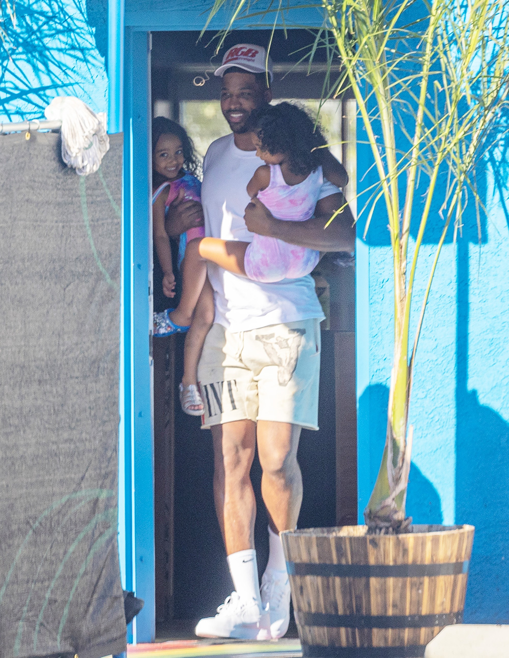 *EXCLUSIVE* Tristan Thompson picks up daughter True and Chicago West from dance class after Father's Day