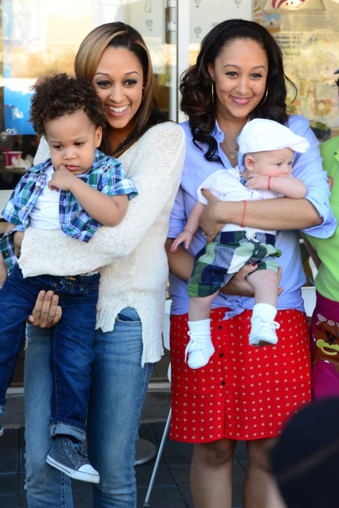 Tia Mowry and Tamera Mowry show off babies