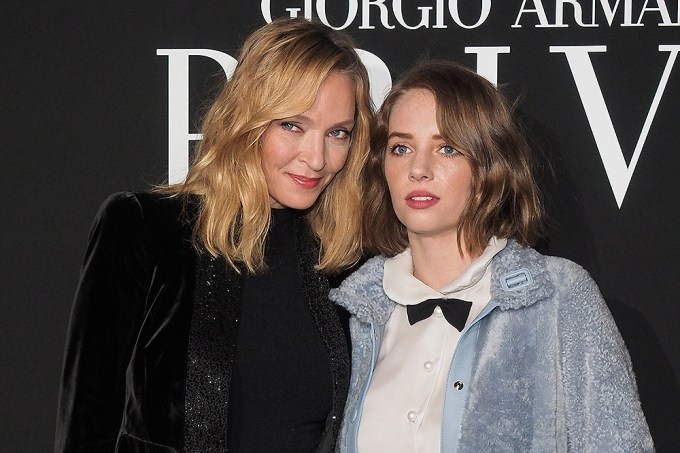 Uma Thurman & Maya Hawke At Giorgio Armani