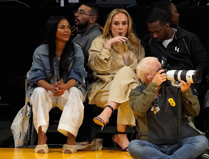 Adele & Rich Paul at a Lakers NBA Playoff game