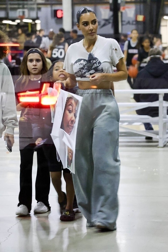 Kim Kardashian With Her Son Saint and Niece Penelope