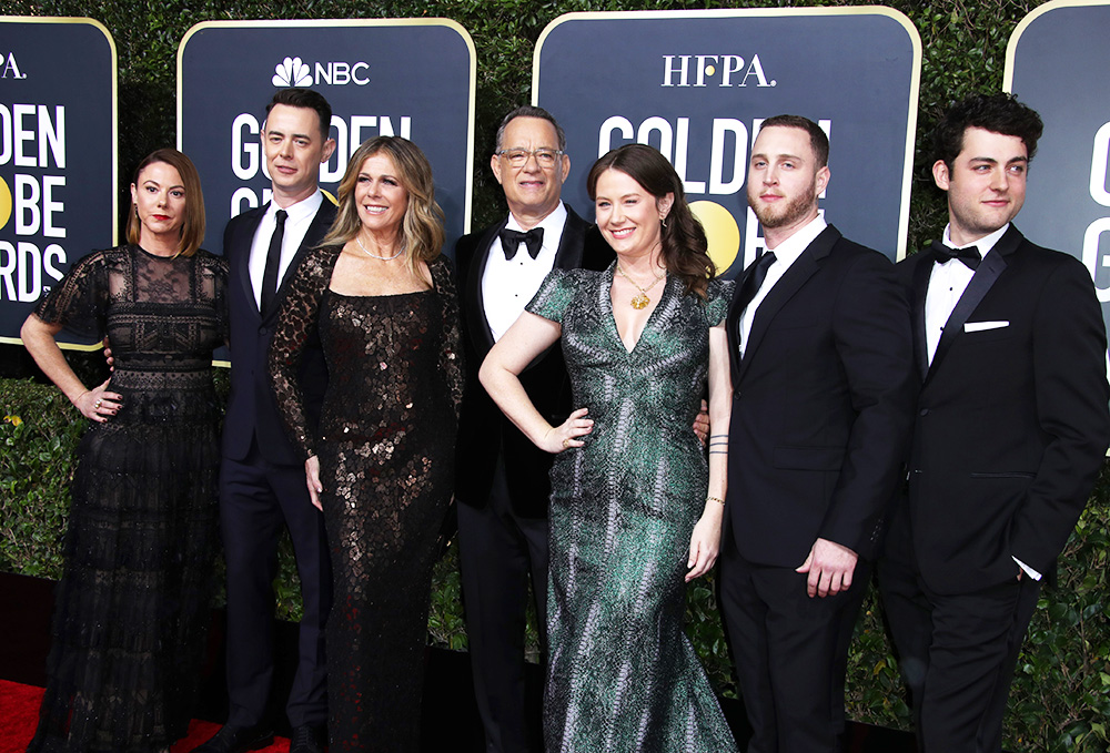 Samantha Bryant, Colin Hanks, Rita Wilson, Tom Hanks, Elizabeth Hanks, Chet Hanks and Truman Hanks
77th Annual Golden Globe Awards, Arrivals, Los Angeles, USA - 05 Jan 2020