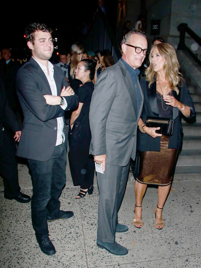 Tom Hanks, Rita Wilson, And Truman Hanks At NYFW 2018