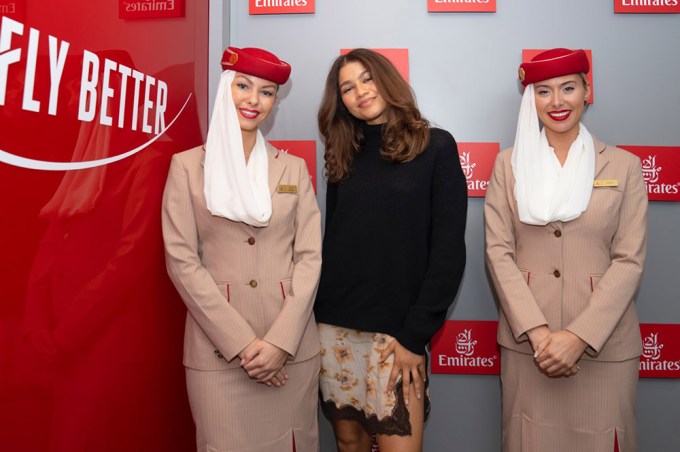 Zendaya in the Emirates Suite of the US Open