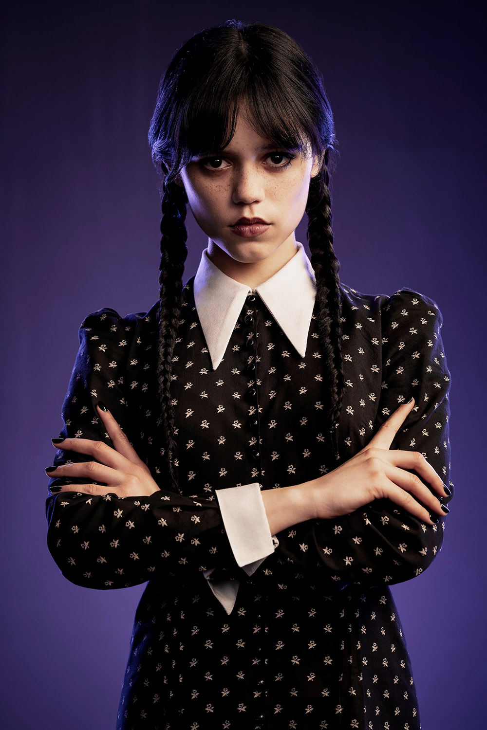 Wednesday. Jenna Ortega as Wednesday Addams in Wednesday. Cr. Matthias Clamer/Netflix © 2022