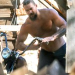 Malibu, CA  - *EXCLUSIVE*  - Actor Jason Momoa goes shirtless as he works on his vintage motorcycles in Malibu. The Aquaman star was seen with his hair pulled backin a pair of shorts and no shirt as he tightened the handlebars on his bike. Jason was recently spotted delivering a Christmas tree to ex Lisa Bonet. According to recent reports Jason is expected to spend part of the holiday together with Lisa with whom he shares 15-year-old daughter Lola and 13-year-old son Nakoa-Wolf.Pictured: Jason MomoaBACKGRID USA 22 DECEMBER 2022 BYLINE MUST READ: RMBI / BACKGRIDUSA: +1 310 798 9111 / usasales@backgrid.comUK: +44 208 344 2007 / uksales@backgrid.com*UK Clients - Pictures Containing ChildrenPlease Pixelate Face Prior To Publication*