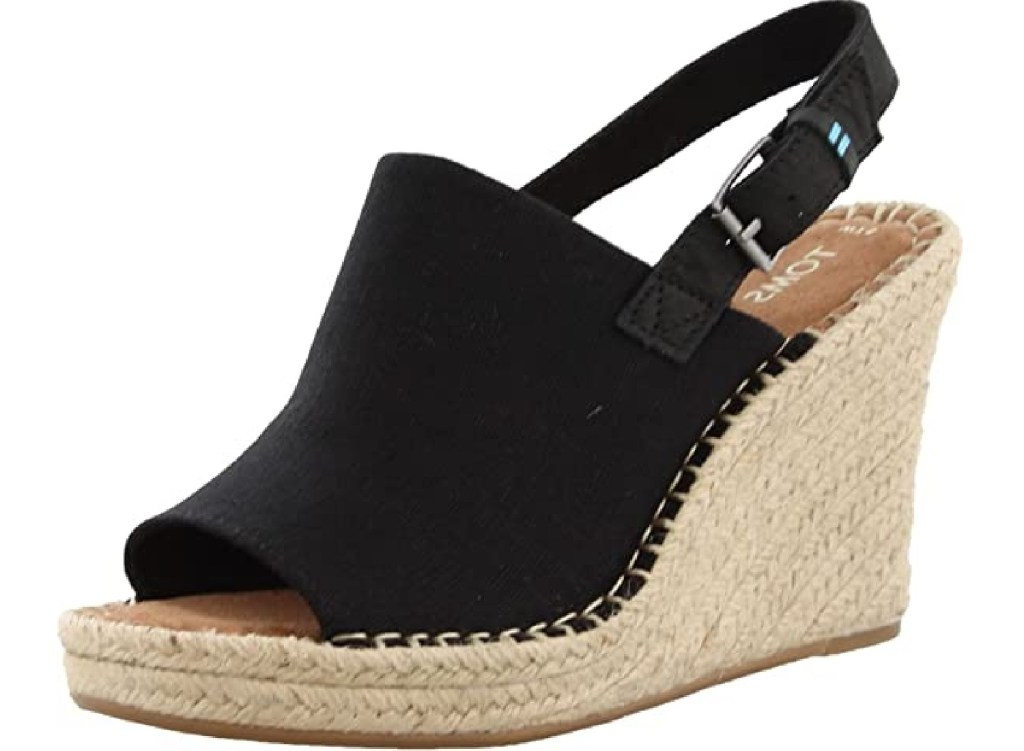 A black platform shoe.