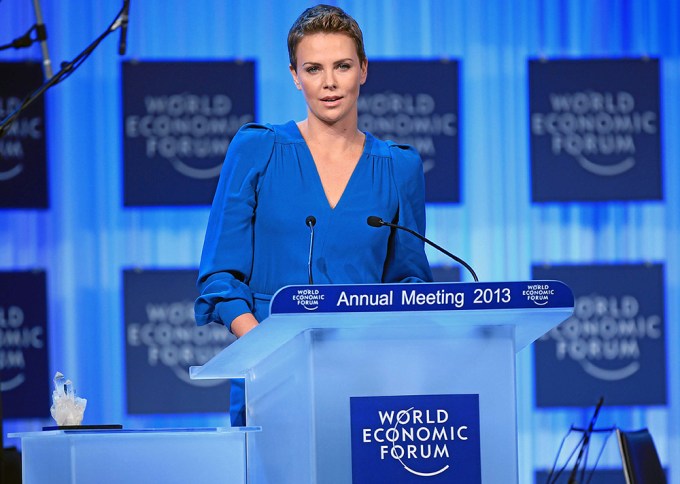 Charlize Theron Speaks At The World Economic Forum