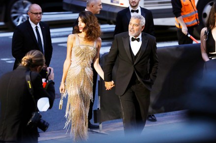 US actor George Clooney (R) and wife human rights attorney Amal Clooney arrive at the Albie Awards, hosted by The Clooney Foundation for Justice, in New York, New York, USA, 29 September 2022. The Albie Awards are presented by the Clooney Foundation for Justice to individuals who have devoted their lives to justice at great personal risks, according to a statement.
Albie Awards, Hosted by the Clooney Foundation for Justice in New York, USA - 29 Sep 2022