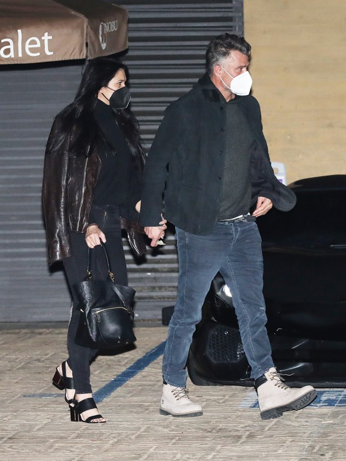 Josh Duhamel and Audra Mari walk hand in hand as they dine at Nobu Malibu