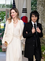 Angelina Jolie and Maddox Jolie-Pitt arrive to attend a state dinner in honor of South Korean President Yoon Suk Yeol and South Korean First Lady Kim Keon Hee hosted by US President Joe Biden and First Lady Jill Biden at the White House in Washington, DC, US, on Wednesday, April 26, 2023. The US will strengthen the deterrence it provides South Korea against nuclear threats, securing a pledge from Seoul to honor commitments to not pursue its own atomic arsenal.
President Biden Hosts South Korean President Yoon Suk Yeo At The White House, Washington, United States - 26 Apr 2023