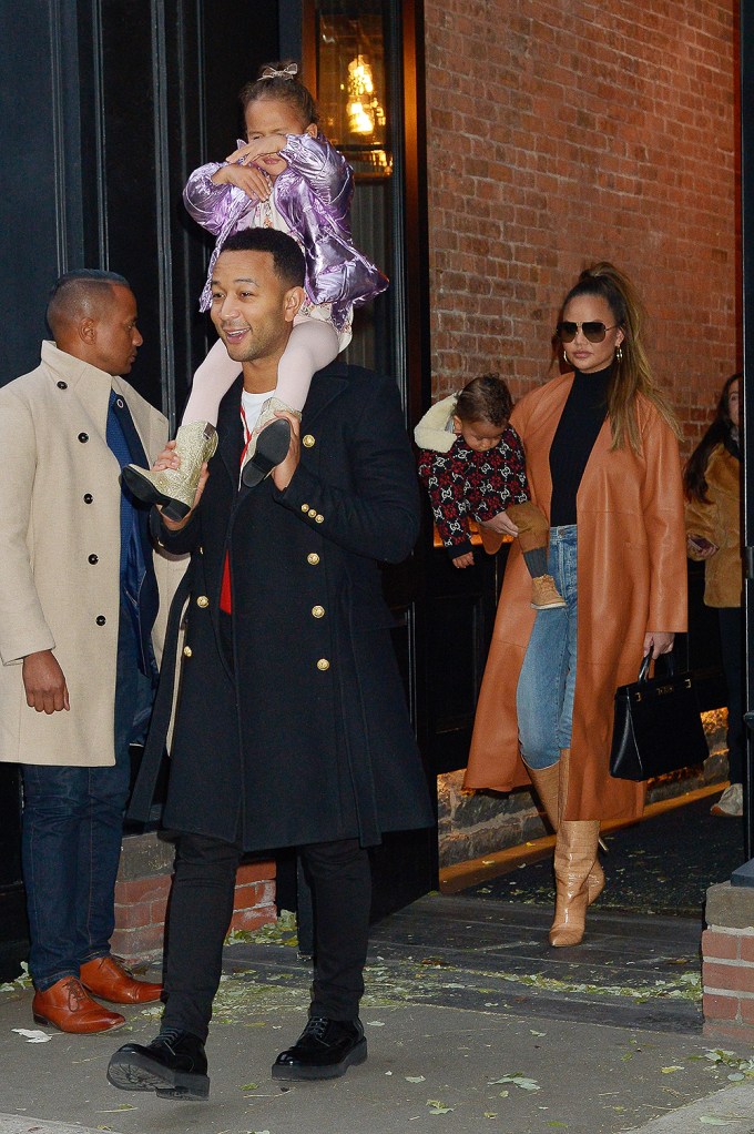 John Legend, Chrissy Teigen & Family Head to Radio City Christmas show