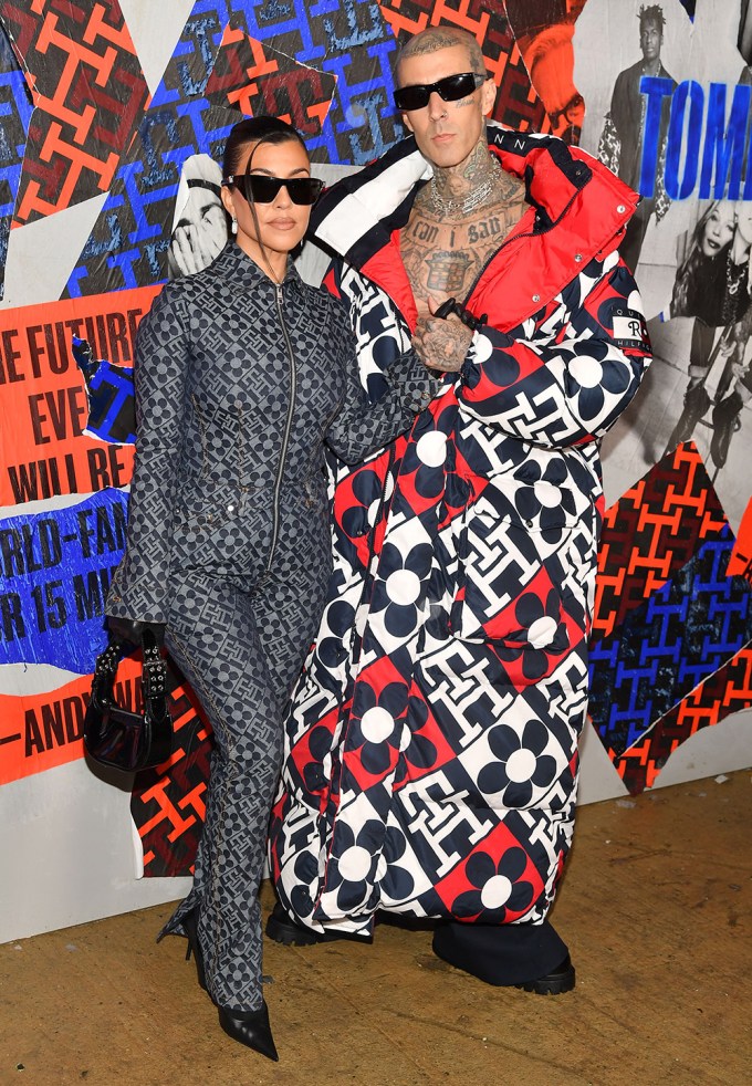 Kourtney Kardashian & Travis Barker at the Tommy Hilfiger show