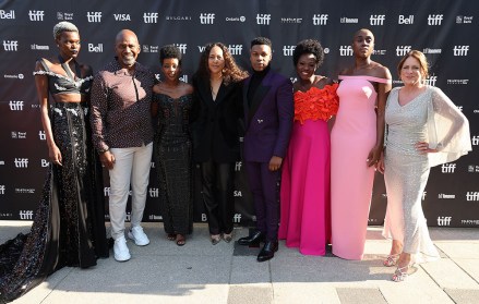 Sheila Atim, Julius Tennon, Producer, Thuso Mbedu, Gina Prince-Bythewood, Director, John Boyega, Viola Davis, Producer, Lashana Lynch and Cathy Schulman, Producer, attend the 'The Woman King' World Premiere at the 2022 Toronto Film Festival.
'The Woman King' World Premiere, 2022 Toronto International Film Festival, Toronto, Ontario, Canada - 9 Sep 2022