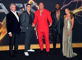 Pierce Brosnan, Noah Centineo, Dwayne Johnson, Aldis Hodge and Quintessa Swindell
'Black Adam' film premiere, New York, USA - 12 Oct 2022