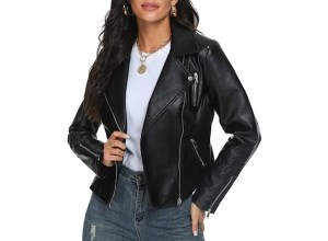 Black leather jacket